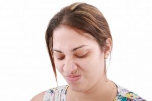 frustrated expression